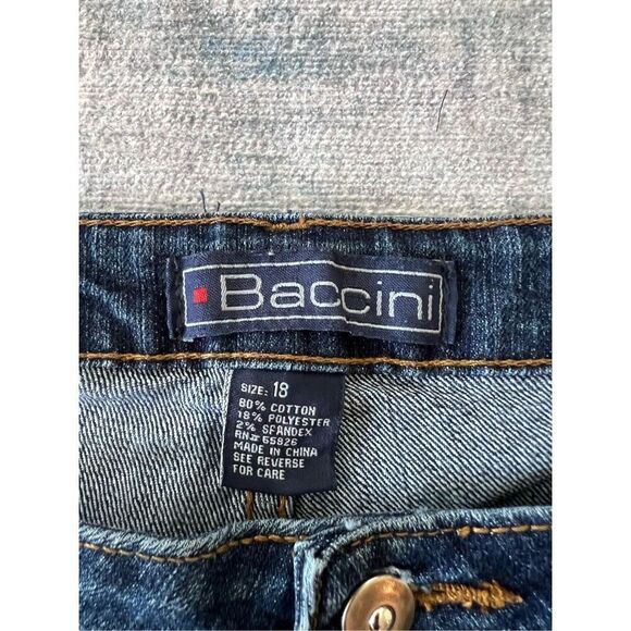 Baccini Cuffed Cropped Jeans w Embroidered Studded Pockets Size 18 - Picture 3 of 6